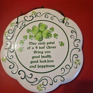 Irish blessing plaque ceramic no chips or cracks hanger on back